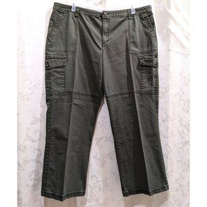 Vintage Y2K Cargo Pants 24W Relaxed Fit High Rise Cotton Comfy Grunge Alt Pocket